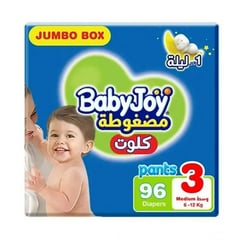 بيبي جوي مضغوطة كلوت وسط (3) 6-12 كيلو صندوق جامبو 96 حفاضة