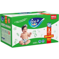 فاين بيبي مقاس رقم (3) من 4-9 كغ 104 حفاض